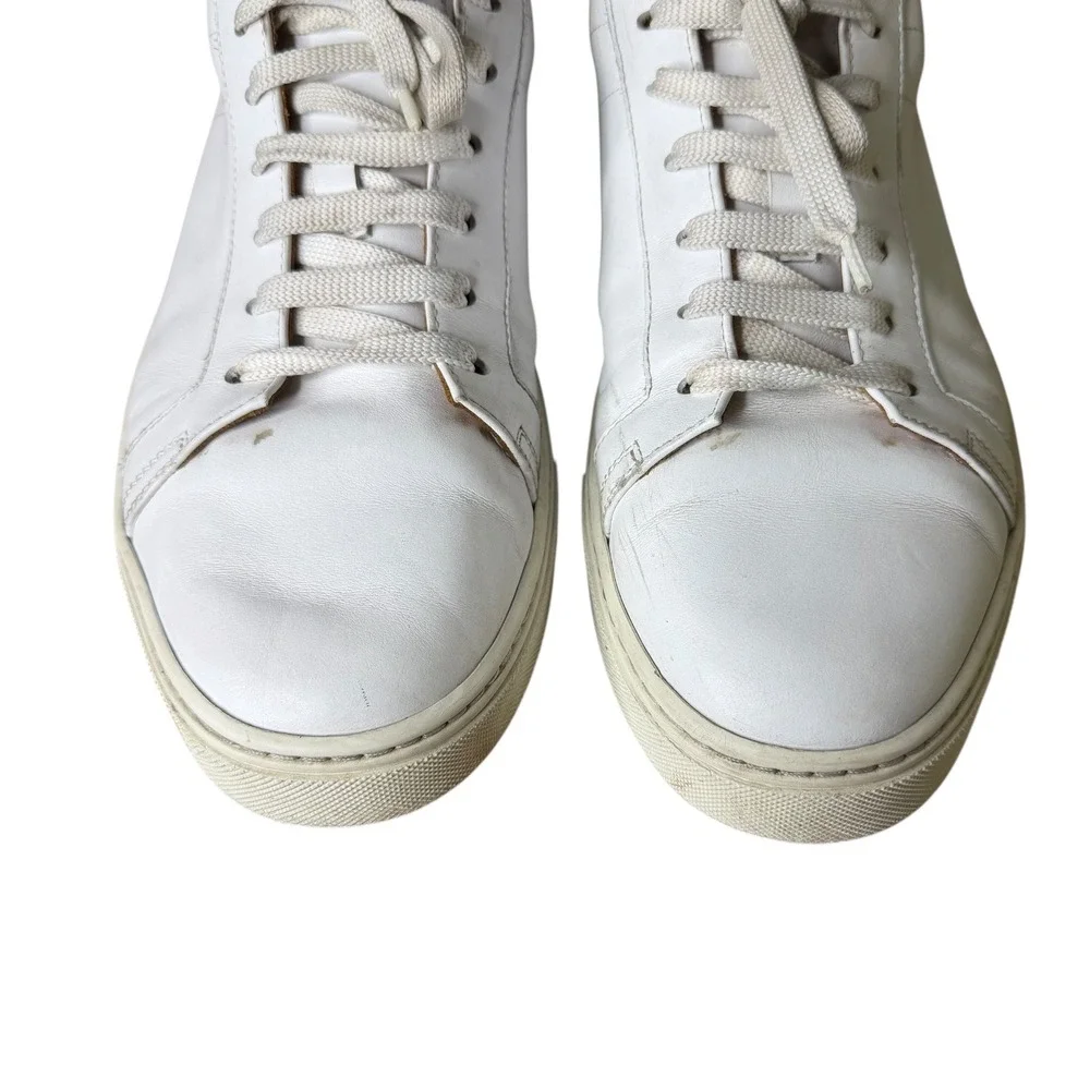 Armando Cabral Smart Minimalist Quiet Luxury Leather Sneakers White 9.5